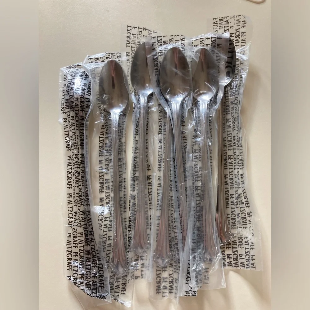 Pfaltzgraff Meridian 18/0 Stainless Iced Tea /Ice Cream Spoons (7)-Discontinued
